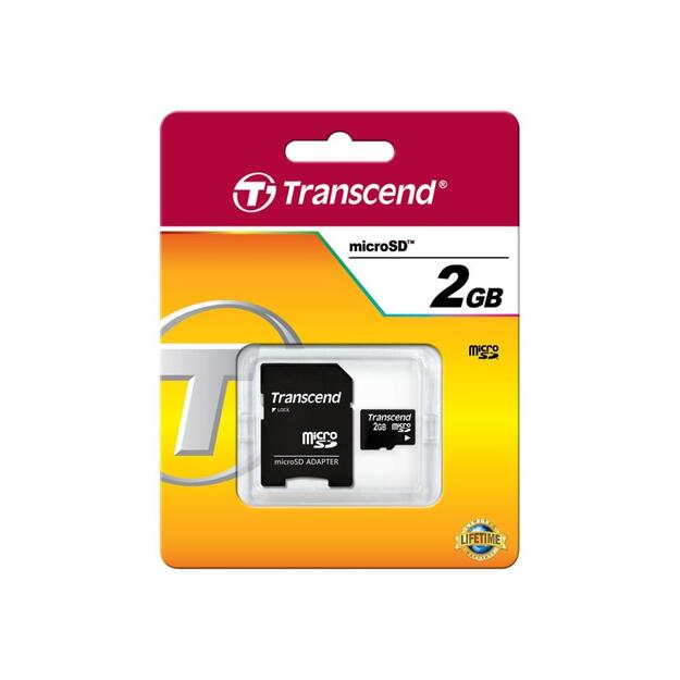 Atminties kortelė su adapteriu MICRO SD 2GB/TS2GUSD TRANSCEND