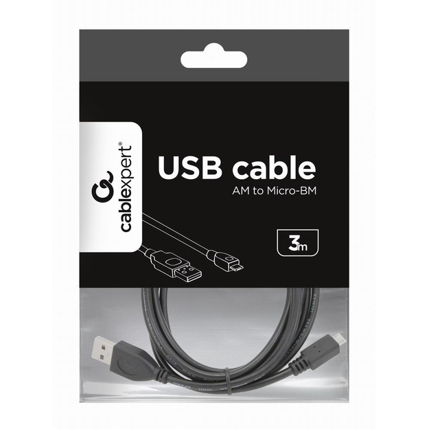 CABLE USB2 A PLUG/MICRO B 3M/CCP-MUSB2-AMBM-10 GEMBIRD