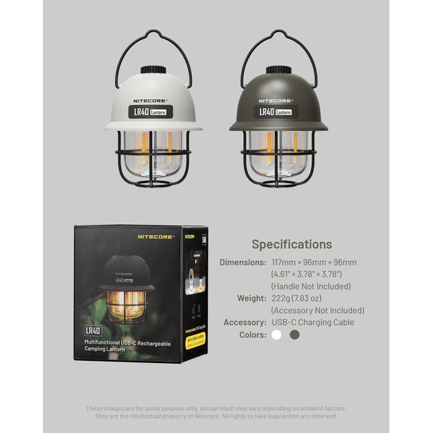 FLASHLIGHT LAMP SERIES/100 LUMENS LR40 NITECORE