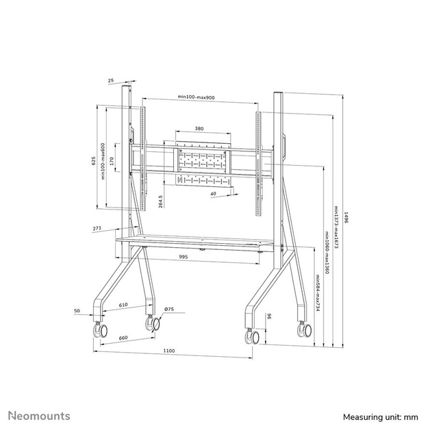 TV SET ACC FLOOR STAND 55-86 /FL50-525WH1 NEOMOUNTS