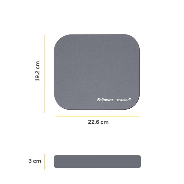 MOUSE PAD MICROBAN/SILVER 5934005 FELLOWES