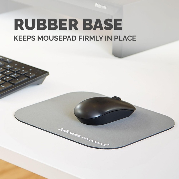 MOUSE PAD MICROBAN/SILVER 5934005 FELLOWES