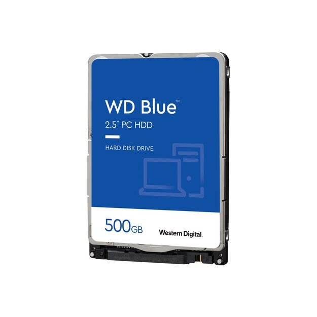 WD Blue Mobile 500GB HDD 5400rpm SATA serial ATA 6Gb/s 128MB cache 2.5inch RoHS compliant intern Bulk 1