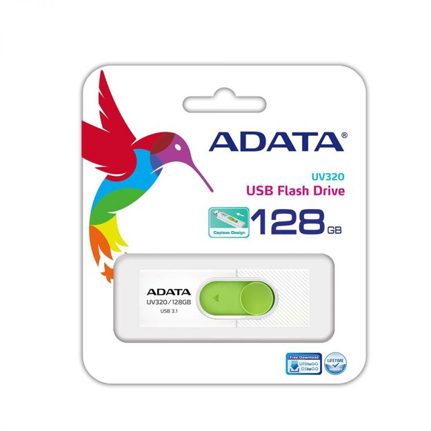 MEMORY DRIVE FLASH USB3 128GB/WHITE AUV320-128G-RWHGN ADATA 4