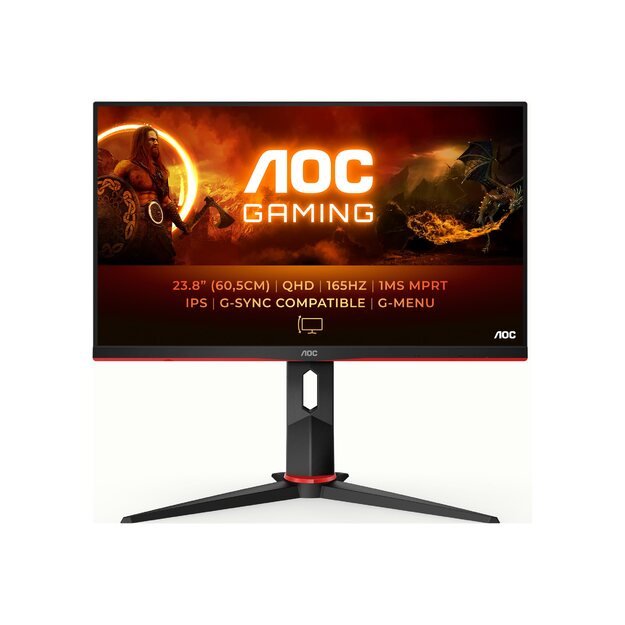 AOC Q24G2A/BK 23.8inch Gaming Monitor IPS 2560x1440 1ms HDMI DP Black/Red