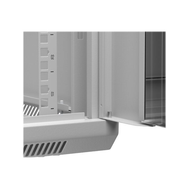 NETRACK 019-180-66-021 wall/hanging cabinet 19inch 18U/600 mm glass door grey remov. side pan.