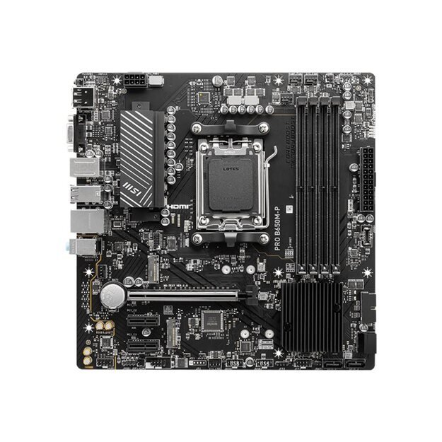 MSI PRO B650M-P AMD B650 Supports AMD Ryzen 7000 Series Desktop Processors Socket AM5 Support HDMITM 2.1 1x DP 1x VGA