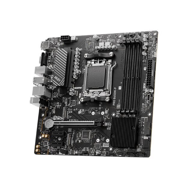 MSI PRO B650M-P AMD B650 Supports AMD Ryzen 7000 Series Desktop Processors Socket AM5 Support HDMITM 2.1 1x DP 1x VGA