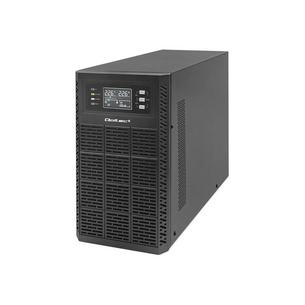 QOLTEC 52282 Uninterruptible Power Supply UPS / 3kVA / 3000W / Power factor 1.0 / LCD / EPO / USB / Online 3