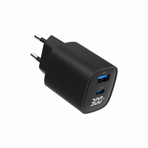 CHARGER USB 30W 2PORT/TA-UC-PDQC30LCD-BK-01 GEMBIRD