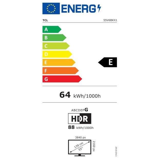 TV Set|TCL|55 |4K/Smart|3840x2160|Wireless LAN|Bluetooth|Google TV|55V6B