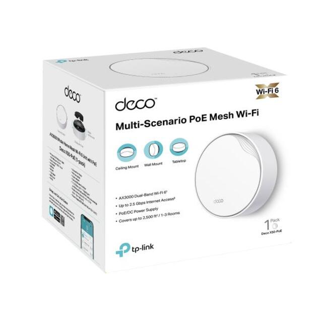 Wireless Router|TP-LINK|Wireless Router|3000 Mbps|Mesh|Wi-Fi 6|1x10/100/1000M|1x2.5GbE|DHCP|DECOX50-POE(1-PACK)