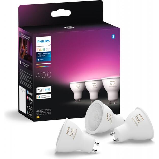 LIGHT BULB GU10 WHITE&COLOR/3PACK 929003666503 PHILIPS