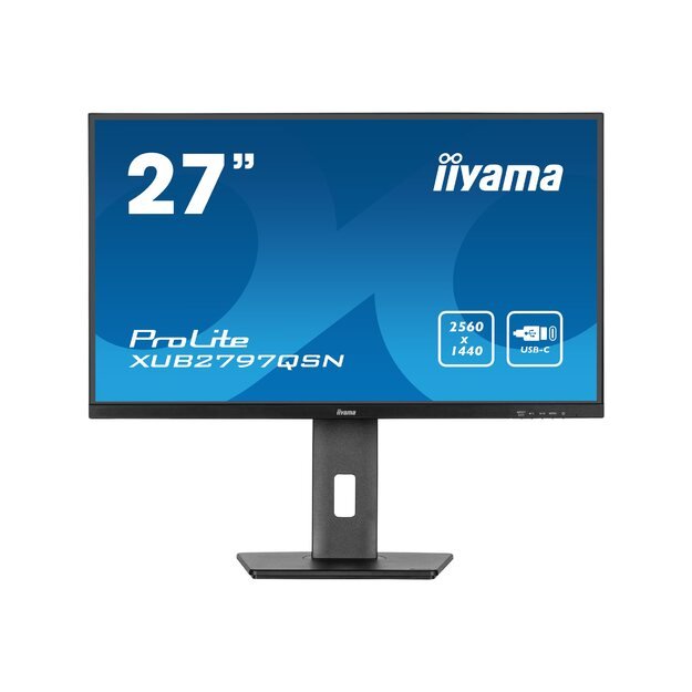 LCD Monitor|IIYAMA|27 |Business|Panel IPS|2560x1440|16:9|100Hz|Matte|1 ms|Speakers|Swivel|Pivot|Height adjustable|Tilt|Colour Black|XUB2797QSN-B1