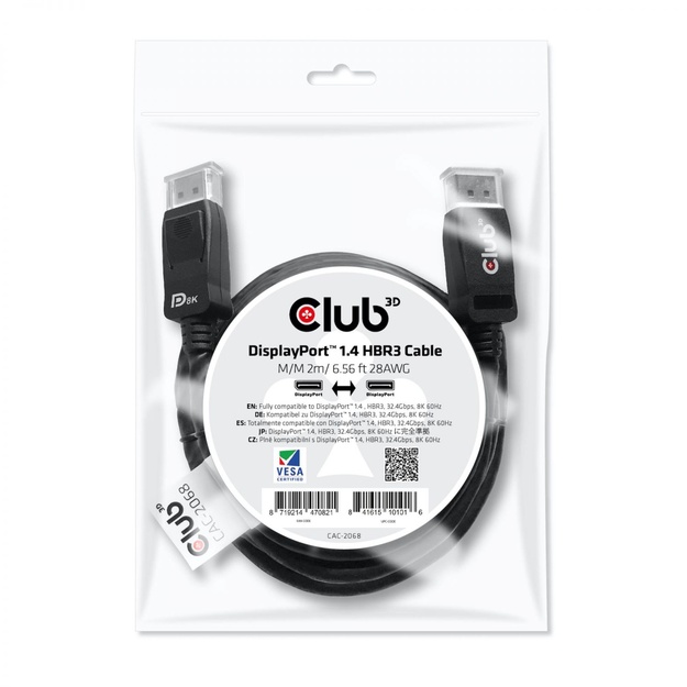 CABLE DP TO DP 2M/M/M CAC-2068 CLUB3D