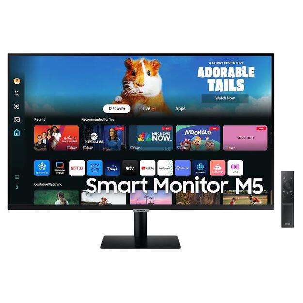 LCD Monitor|SAMSUNG|27 |TV Monitor/Smart|Panel VA|1920x1080|16:9|60Hz|Matte|4 ms|Speakers|Tilt|Colour Black|LS27DM500EUXDU