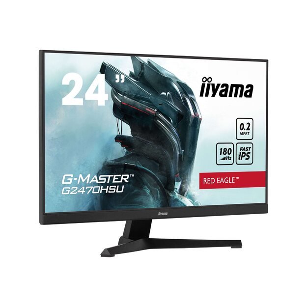 IIYAMA G2470HSU-B6 G-Master Red Eagle 24inch Fast IPS FHD FreeSync Premium 180Hz 300cd/m2 0.2ms HDMI DP 4xUSB Black Speakers (P) 18