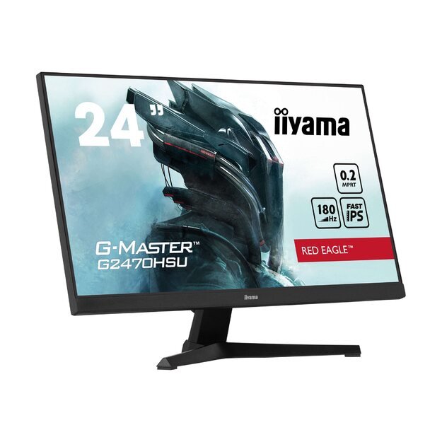 IIYAMA G2470HSU-B6 G-Master Red Eagle 24inch Fast IPS FHD FreeSync Premium 180Hz 300cd/m2 0.2ms HDMI DP 4xUSB Black Speakers (P) 20