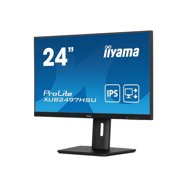 IIYAMA XUB2497HSU-B2 24inch IPS FHD 100Hz Adaptive Sync 300cd/m2 1ms HDMI DP 2xUSB 2.0 Speakers 15cm Height Adj. Stand (P)