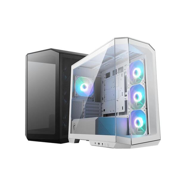 Case|MSI|MidiTower|Case product features Transparent panel|Not included|MicroATX|Colour White|MAGPANOM100RPZWHITE 3