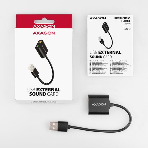 SOUND CARD USB2.0 48KHZ/16BIT/0.15M ADA-12 AXAGON