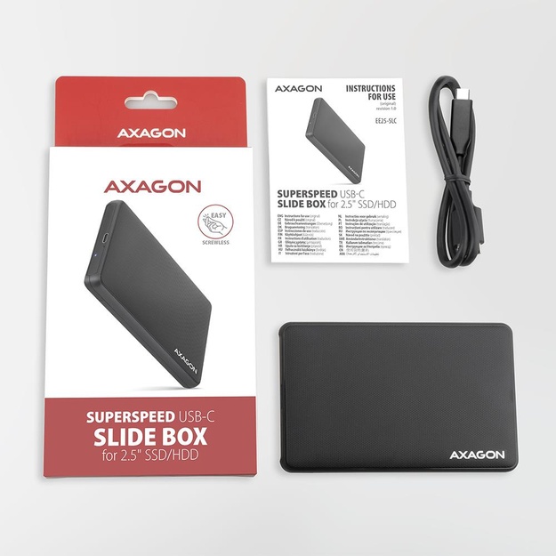 HDD ACC ENCLOSURE 2.5 /USB-C EE25-SLC AXAGON