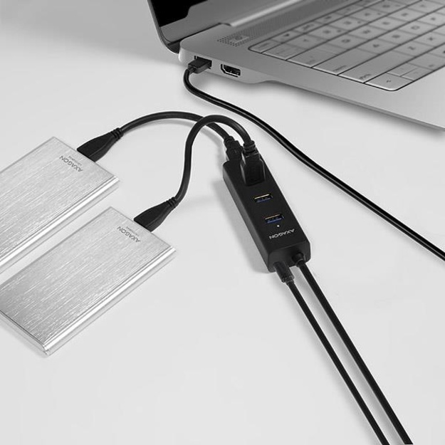 I/O HUB USB3.0 4PORT CHARGING/W/AC 1.2M HUE-S2BP AXAGON