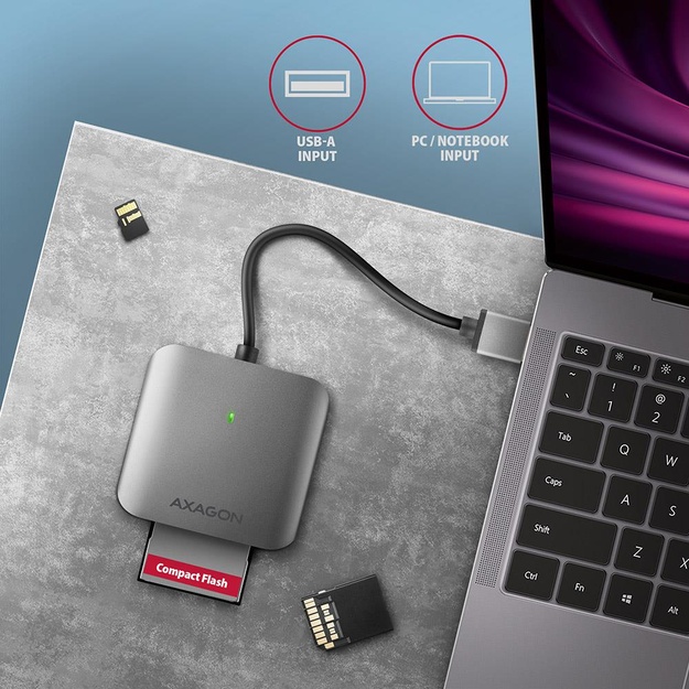 CARD READER USB3.2 3-SLOT/SD/MICROSD/CF CRE-S3 AXAGON