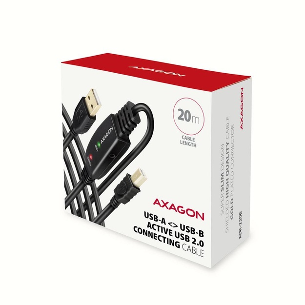 CABLE USB2.0 A-M/B-M ACTIVE/20M ADR-220B AXAGON