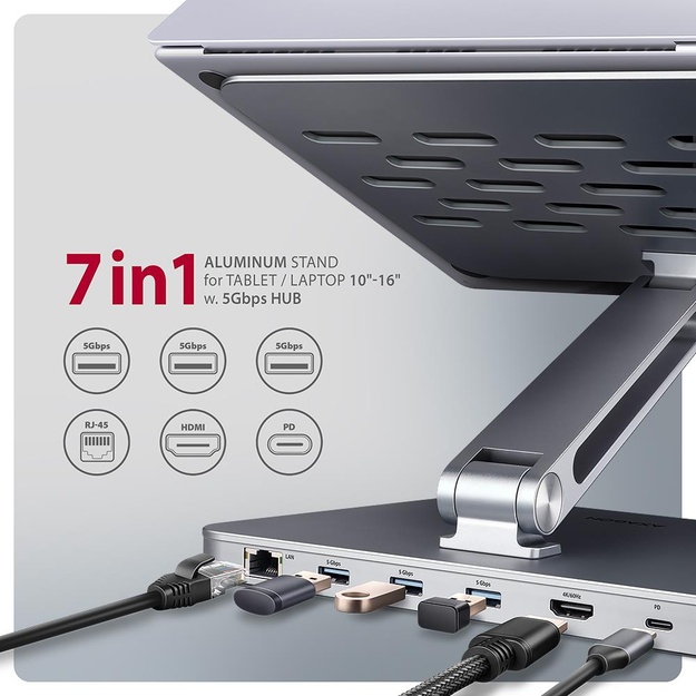 NB ACC STAND 10-16  + I/O HUB/7IN1 HMC-STND AXAGON