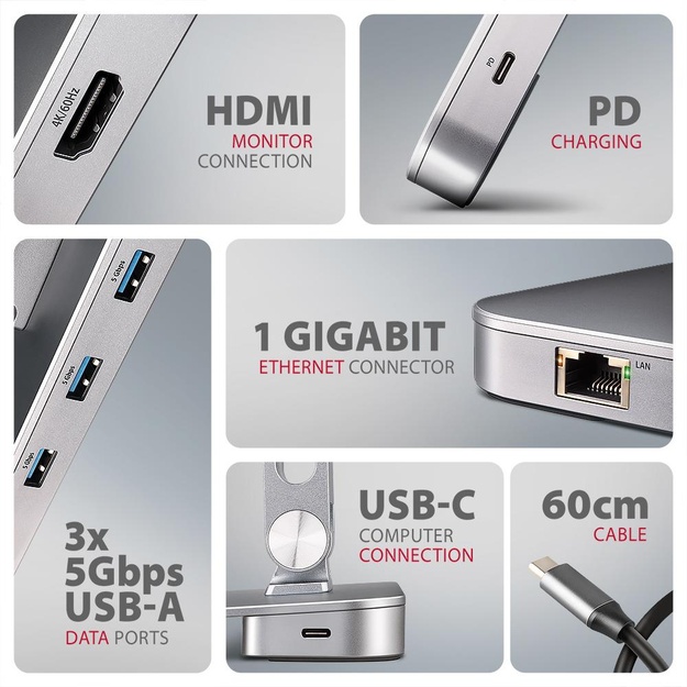 NB ACC STAND 10-16  + I/O HUB/7IN1 HMC-STND AXAGON