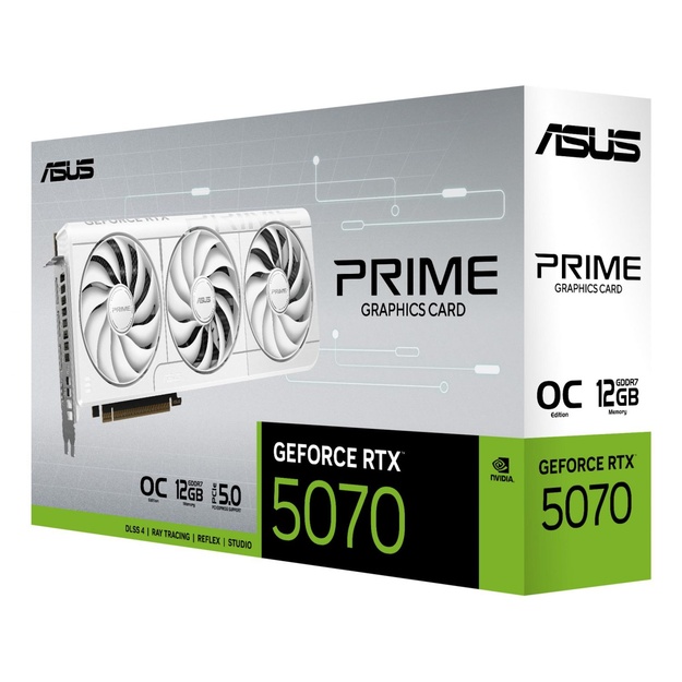 Graphics Card|ASUS|NVIDIA GeForce RTX 5070|12 GB|GDDR7|192 bit|Triple slot Fansink|1xHDMI|3xDisplayPort|PRIME-RTX5070-O12G-WHITE