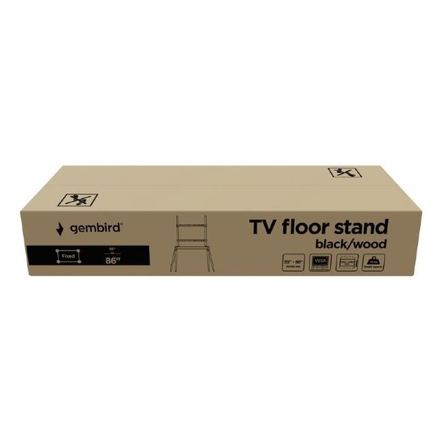 TV SET ACC FLOOR STAND 55-86 /BLK/WOOD TVS-86F-01-BK GEMBIRD