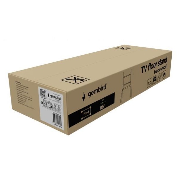 TV SET ACC FLOOR STAND 55-86 /BLK/WOOD TVS-86F-01-BK GEMBIRD