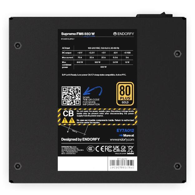 CASE PSU ATX 850W/SUPREMO FM6 EY7A012 ENDORFY 10