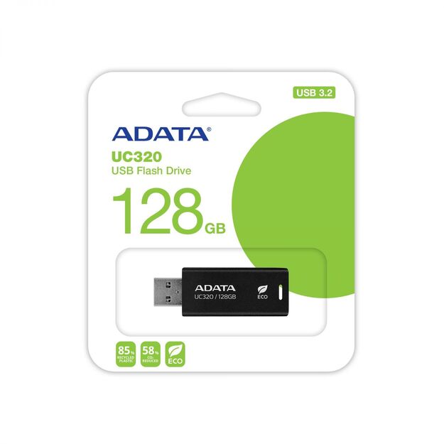 MEMORY DRIVE FLASH USB3.2 128G/BLACK UC320-128G-RBK/BK ADATA 5