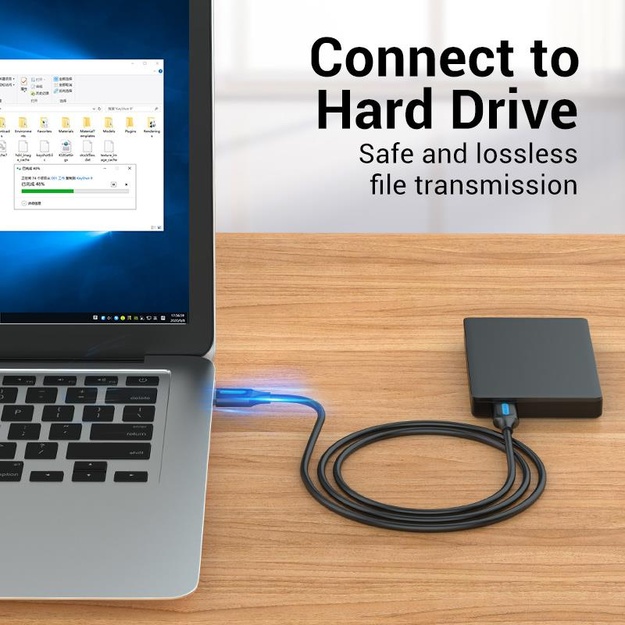 CABLE USB3.0 MALE TO MALE/0.5M BLACK CONBD VENTION