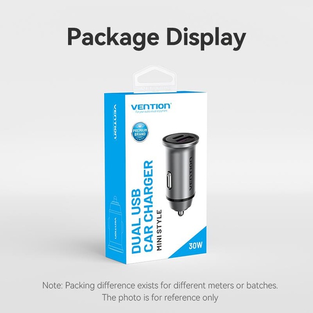 MOBILE CHARGER CAR 30W USB/2P GRAY FFFH0 VENTION