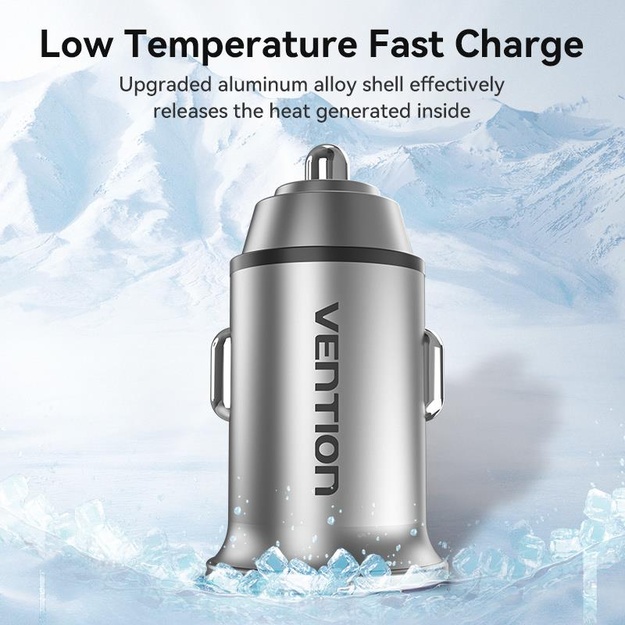 MOBILE CHARGER CAR 30W USB/2P GRAY FFFH0 VENTION
