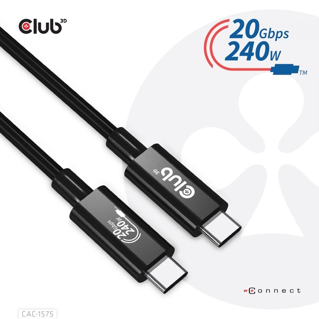 CABLE USB-C TO USB-C 2M/M/M CAC-1575 CLUB3D