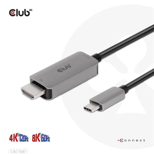 CABLE USB-C TO HDMI 3M/M/M CAC-1587 CLUB3D 1