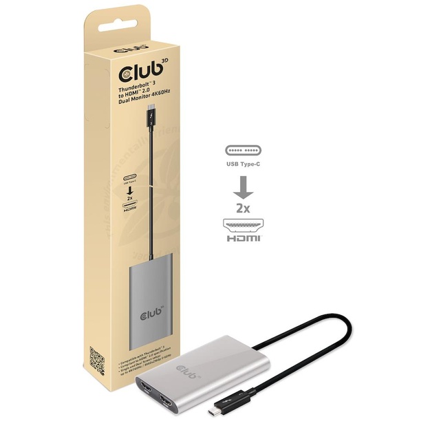 I/O ADAPTER THUNDERBOLT / HDMI/DUAL CSV-1574 CLUB3D
