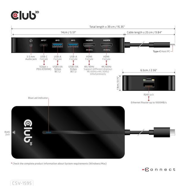 I/O HUB 7IN1 USB-C/100W CSV-1595 CLUB3D 2