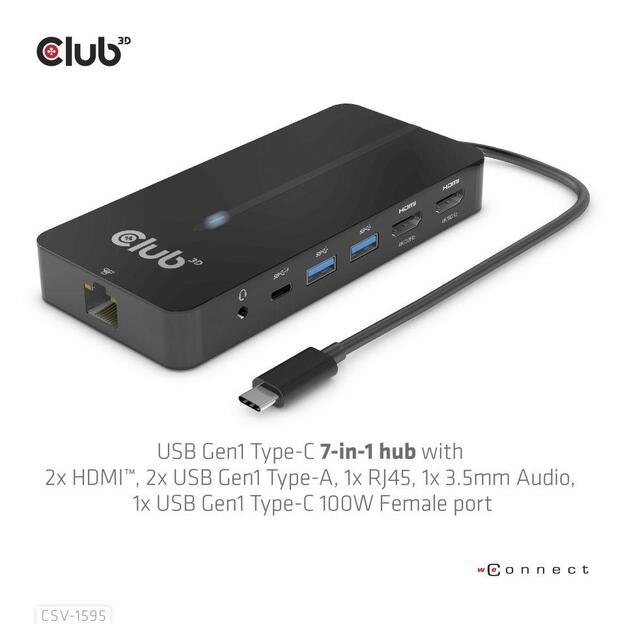 I/O HUB 7IN1 USB-C/100W CSV-1595 CLUB3D 3