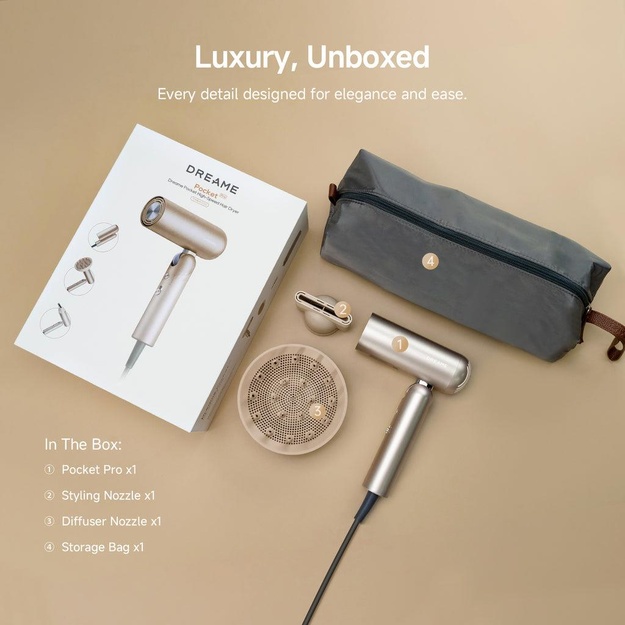 HAIR DRYER POCKET PRO/AHD51 PRO-TITANIUM GOLD DREAME