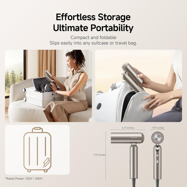 HAIR DRYER POCKET PRO/AHD51 PRO-TITANIUM GOLD DREAME
