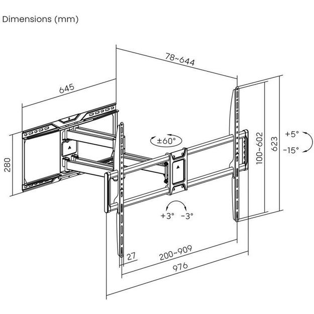 TV SET ACC WALL MOUNT 50-105 /WM-105ST-01 GEMBIRD