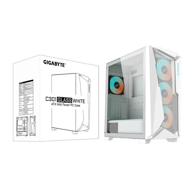 Case|GIGABYTE|ATX/micro ATX/Mini-ITX/EATX|White|Midi Tower|PC|C301GWV2ATX 7