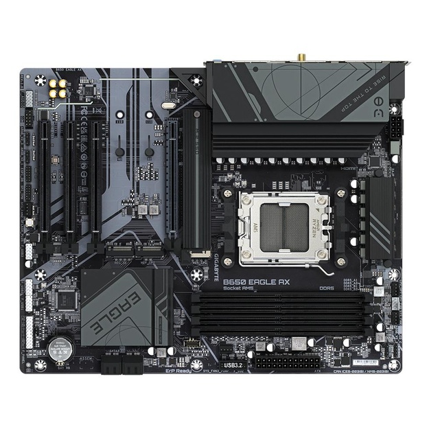 Mainboard|GIGABYTE|AMD B650|Socket AM5|ATX|RAM DDR5-SDRAM|4xSlots|Wi-Fi Yes|Bluetooth Yes|3xNumber of M.2 (M) slots|B650EAGLEAX1.2