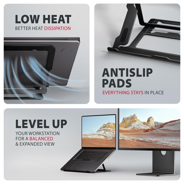 NB ACC STAND 10 -17.3 /ALUMINUM BLACK STND-LAB AXAGON
